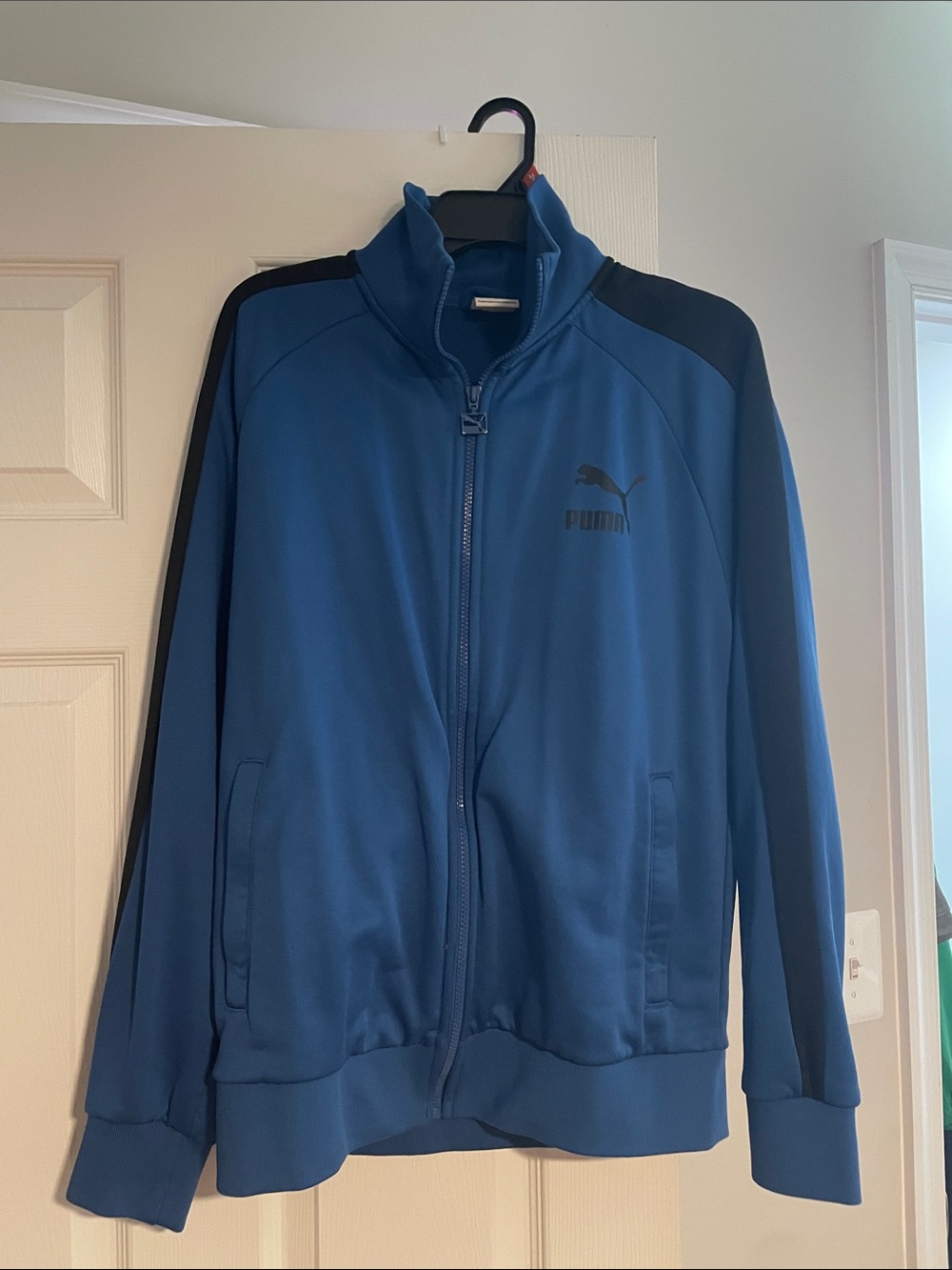 Puma Men's Blue Track Jacket with Black Accents